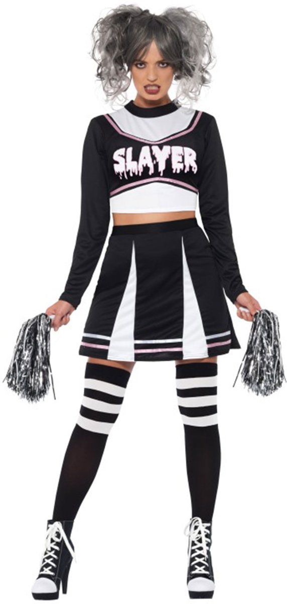 Cheerleader Kostuum | Moordzuchtige Griezel Cheerleader | Vrouw | Medium | Halloween | Verkleedkleding